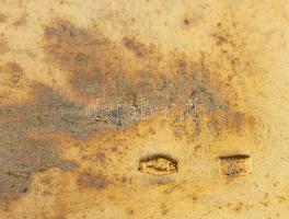 Ezüst (Ag) női cigaretta tárca, sérült, jelzett, 5,5x8,5x0,7 cm, nettó: 59 g