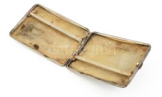 Ezüst (Ag) díszes cigaretta tárca, aranyozott középső résszel, sérült, jelzett, 8x11,5x1 cm, nettó: ...