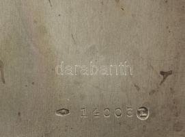 Ezüst (Ag) díszes cigaretta tárca, aranyozott középső résszel, sérült, jelzett, 8x11,5x1 cm, nettó: ...