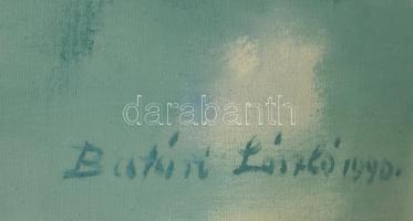 Batári László (1920-1997): Naplemente Szigligeten (Balaton). Tempera, vászon. Jelezve jobbra lent. H...