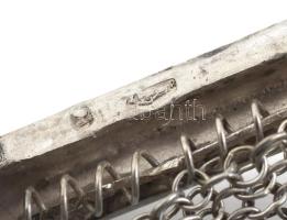 Ezüst (Ag) Art Deco színházi táska, jelzett, sérült, 14,5x14 cm, nettó: 150 g