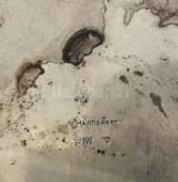 Ezüst (Ag) tál, jelzett: német, 1880-1900 körül, mester: Wilhelm Weinranck Hanau. Kopásokkal, d: 35,...