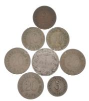 Szerbia 1883-1884. 20p Cu-Ni (3db/2xklf) + 1884. 5p Cu-Ni + 10p Cu-Ni (2x) + 1897. 1D Ag I. Sándor + 1904. 2p bronz T:VF,F patina Serbia 1883-1884. 20 Para Cu-Ni (3pcs/2xdiff) + 1884. 5 Para Cu-Ni + 10 Para Cu-Ni (2x) + 1897. 1 Dinar Ag Aleksandar I + 1904. 2 Para bronze C:VF,F patina