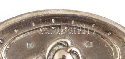 Ezüst (Ag) bécsi neorokokó tálca, jelzett, 1900-1920 körül, 33x42 cm, nettó: 731 g