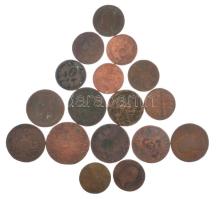 17db-os vegyes, rossz tartású osztrák érmetétel T:F,VG 17pcs of mixed austrian coin lot in poor condition C:F,VG