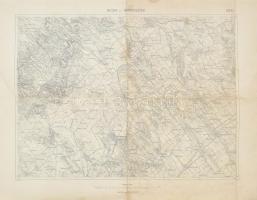 1928 Bicske és Martonvásár környékének katonai térképe, M. Kir. Állami Térképészet, 1:75 000, 48×62 cm