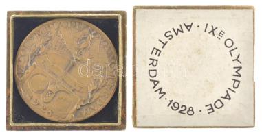 Hollandia 1928. "IX. Nyári Olimpiai Játékok, Amszterdam" kétoldalas bronz részvételi érem ...