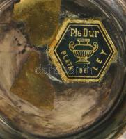 Tejkiöntő, ezüstözött alpakka, jelzett, kopott, m: 13,5 cm