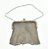 Art Deco alpakka színházi táska, jelzett, sérült!!, 15x15 cm
