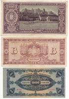 1945. 100P + 1946. 10.000MP-100.000BP (5x) T:II--III szép papír