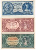 1945. 100P + 1946. 10.000MP-100.000BP (5x) T:II--III szép papír