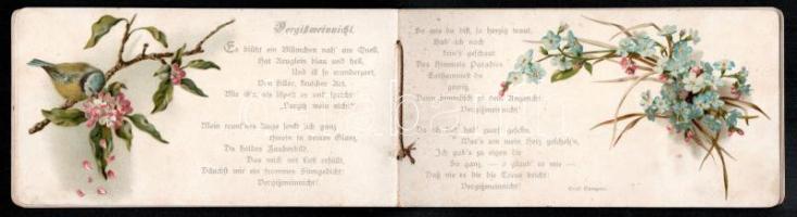 cca 1890-1900 Vergissmeinnicht - Blüthen u. Blätter der Freundschaft. Dekoratív, litografált, német ...