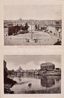 cca 1910 Ricordo di Roma, leporelló album 26 db képpel (közte egy panorámakép), térképpel, dekoratív...