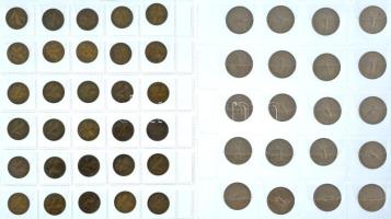 1970-1989. 2Ft sárgaréz (30x) + 1971-1979. 10Ft Ni (20x) T:XF-F patina