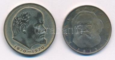 Vegyes: Szovjetunió 1970. 1R Cu-Ni-Zn Lenin + NSZK 1983J 5M Cu-Ni Karl Marx halálának 100. évfordulója T:XF,AU patina Mixed: Soviet Union 1970. 1 Ruble Cu-Ni-Zn Lenin + FRG 1983J 5 Mark Cu-Ni 100th Anniversary - Death of Karl Marx C:XF,AU patina