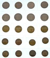 62db-os vegyes forint és fillér érmetétel T:AU-F patina