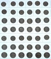 62db-os vegyes forint és fillér érmetétel T:AU-F patina