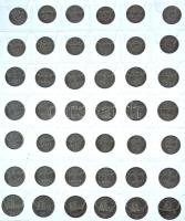 62db-os vegyes forint és fillér érmetétel T:AU-F patina