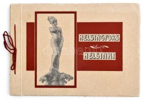 1911 Helsingfors - Helsinki, a finn főváros látványosságait bemutató album, 48 db fekete-fehér képpel, zsinórfűzéses papírkötésben, jó állapotban, 18x13cm