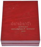Simon Ferenc (1922-2015) 1998. "Verseghy Népművelő Verseny - Szolnok" egyoldalas, öntött d...