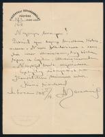 1918 Baltazár Dezső püspök által saját kézzel írt levél