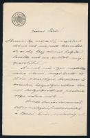 1914 Kassai főügyész, Kurovszky Ferenc saját kézzel írt levele