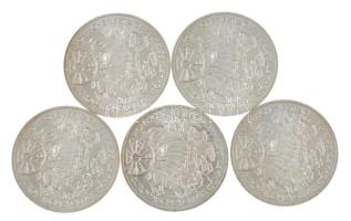 NSZK 1987G 10M Ag "A római szerződés 30. évfordulója" (5x) T:BU patina
FRG 1987G 10 Mark ...