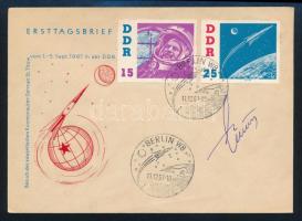 German Tyitov (1935-2000) szovjet űrhajós aláírása emlék borítékon / Signature of German Titov (1935-2000) Soviet astronaut on on envelope