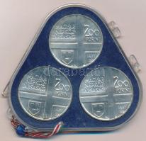 1977. 200Ft Ag (3xklf) "Magyar festők I. / Derkovits, Szinyei, Munkácsy" érmesor eredeti, ...