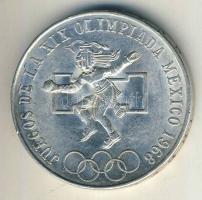 Mexikó 1968. 25P Ag "Olimpia" T:2 kis ph