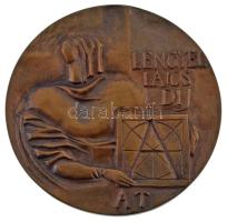 Asszonyi Tamás (1942- ) ~1980-1990. Lengyel Lajos-díj / Papír és Nyomdaipari Műszaki Egyesület kétoldalas, öntött bronz plakett, eredeti tokban (96mm) T:2