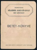 1946 Debreceni Kölcsönös Segélyező Egylet mint Szövetkezet betétkönyve