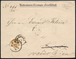 ~1866 15kr on cover from Vienna to Temesvár, returned "WIEN" - "TEMESVÁR" - Wien, ~1866 15kr levélen Bécsből Temesvárra, majd visszaküldve "WIEN" - "TEMESVÁR" - Wien