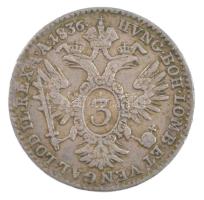 Ausztria 1836A 3kr Ag "I. Ferdinánd" T:2 ph. / Austria 1836A 3 Kreuzer Ag "Ferdinand I" C:XF edge error