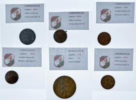 ~1940. 12db vegyes íjász díjérem gyűjtői csomagolásban, közte Berán, Füsti, Ludvig, Madarassy jelzés...