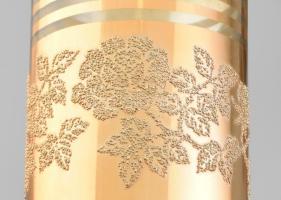 6 db aranyozott üveg pohár kopásokkal 11 cm