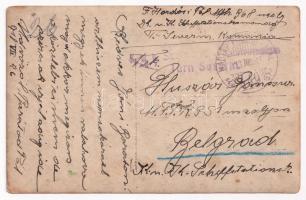 1918 Turnu Severin, Szörényvár; photo + "K.u.K. Schiffstationskommando Turn Severin" (fl)