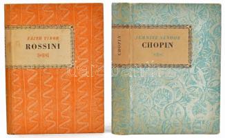 2 db könyv - Fajth Tibor: Rossini. Bp., 1962. + Jemnitz Sándor: Chopin. Bp., 1960. Kiadói kartonált kötés, kissé kopottas állapotban.