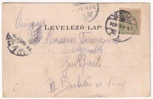 1905 Versec, Werschetz, Vrsac; Honvéd-Denkmal / Honvéd emlékmű, Hotel Milleker szálloda. Wilhelm Wet...