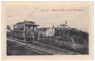 Linz, Elektrische Bahn auf dem Pöstlingberg / mountain tramway, tram (r)