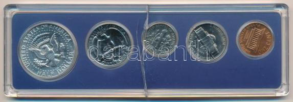 Amerikai Egyesült Államok 1966. 1c-1/4$ (4xklf) + 1/2$ Ag "Kennedy" forgalmi sor törött pl...