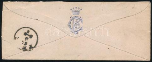 ~1872 Réznyomat 5kr elfogazva, levélen / 5kr with shifted perforation on cover "GY:SZ:MIKLÓS&qu...