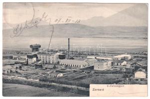 1907 Zernest, Zernyest, Zarnesti; Cellulózgyár. Kunstwerkstätte G. & G. Greiner / cellulose factory (szakadás / tear)