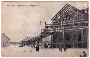 1908 Ruszkatő, Poieni (Marzsina mellett / near Margina); Ruszkatői Falepároló Rt. télen / wood distillation plant and sawmill in winter (r)