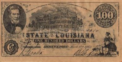 Amerikai Konföderált Államok/Louisiana 1863. 100$ facsimile kiadás T:I