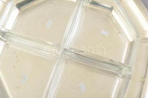 Robe & Berking ezüstözött kínáló, üvegbetétekkel, jelzett, hibátlan, 27x27 cm