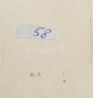 Robe & Berking ezüstözött kínáló, üvegbetétekkel, jelzett, hibátlan, 27x27 cm