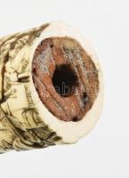 Tanto nyél, faragott csont, Japán, 1900 körül, Meiji korszak, h: 11 cm