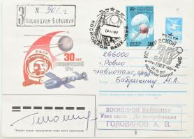 -  Georgij Sonyin (1935-1997) szovjet űrhajós aláírása emlékborítékon / Signature of Georgiy Shonin (1935-1997) Soviet astronaut on envelope