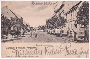 1904 Székelyudvarhely, Odorheiu Secuiesc; Kossuth Lajos utca. Válentsik és Günther kiadása / street view (fl)